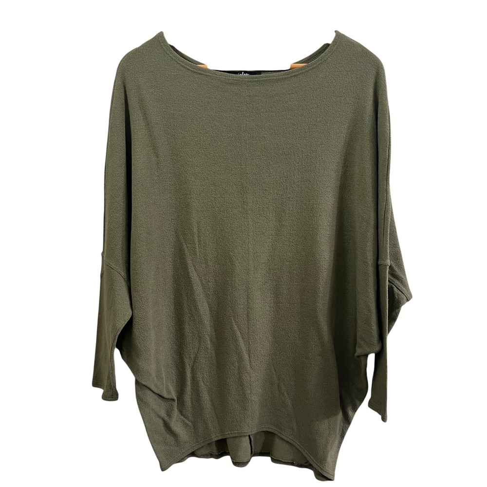 Lulus Women Large Olive Green Dolman Sleeve Knit Top Oversized Minimalist Casual